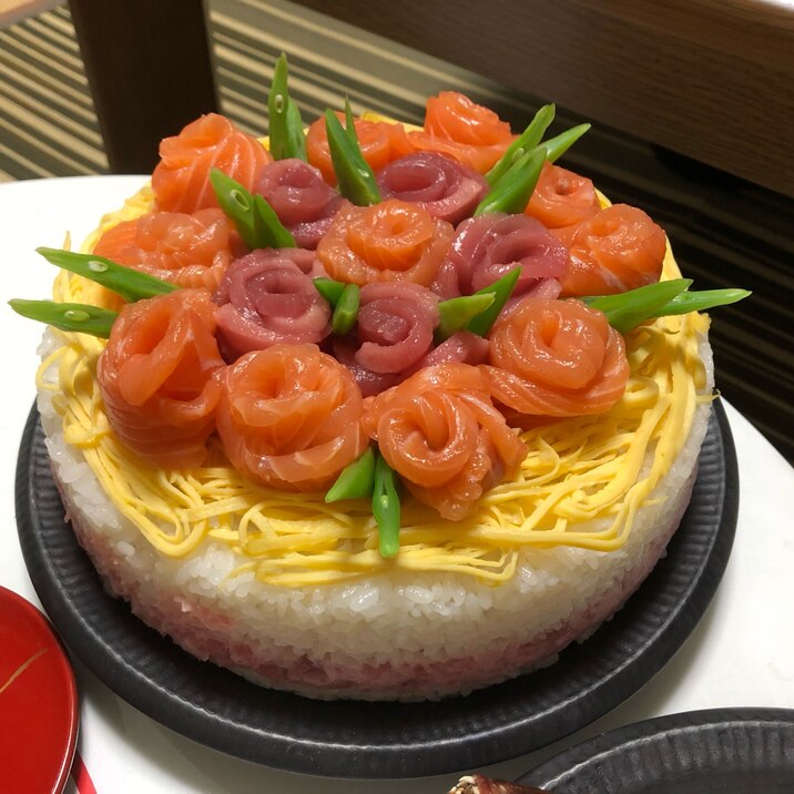 お誕生日！お食い初め！簡単お祝い寿司ケーキ！